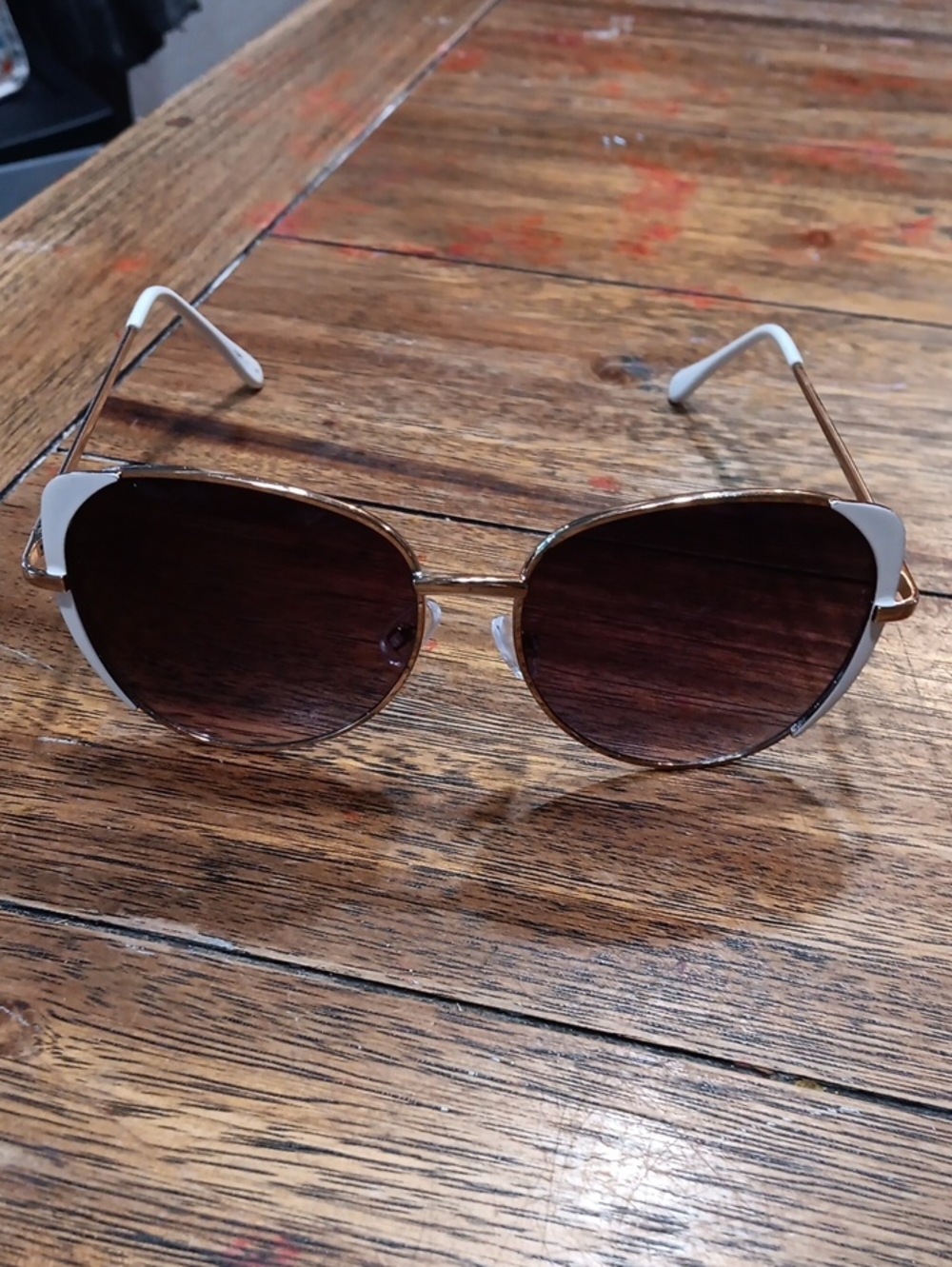 Women's Gold Frame Sunglasses with Brown Lenses